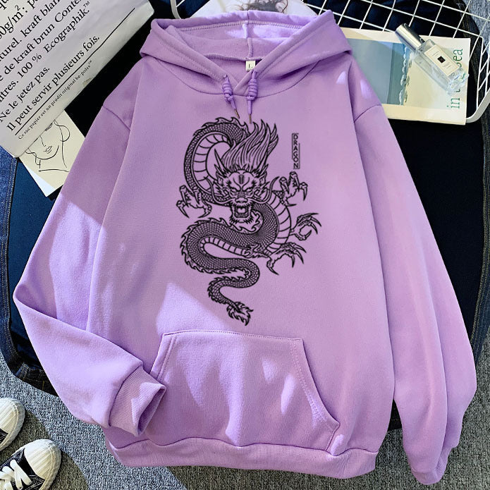 Japanese Korean Style Contrast Color Hoodie – Unisex Text Print Pullover