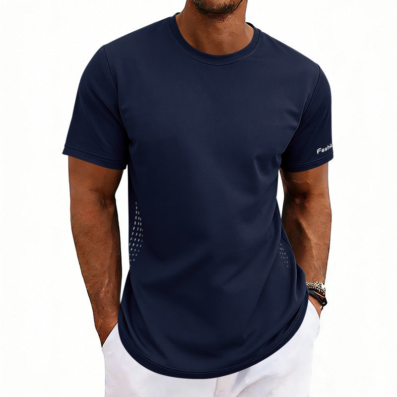 Men's Plus Size Quick Dry Athletic Crew Neck T-Shirt