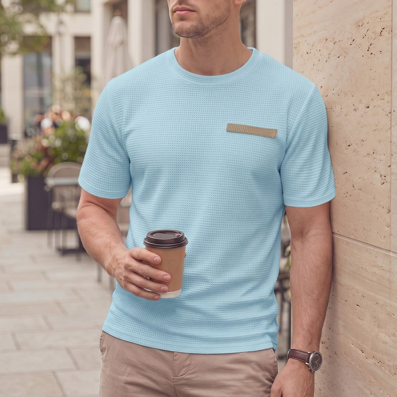 Men's Waffle Weave Crew Neck T-Shirt