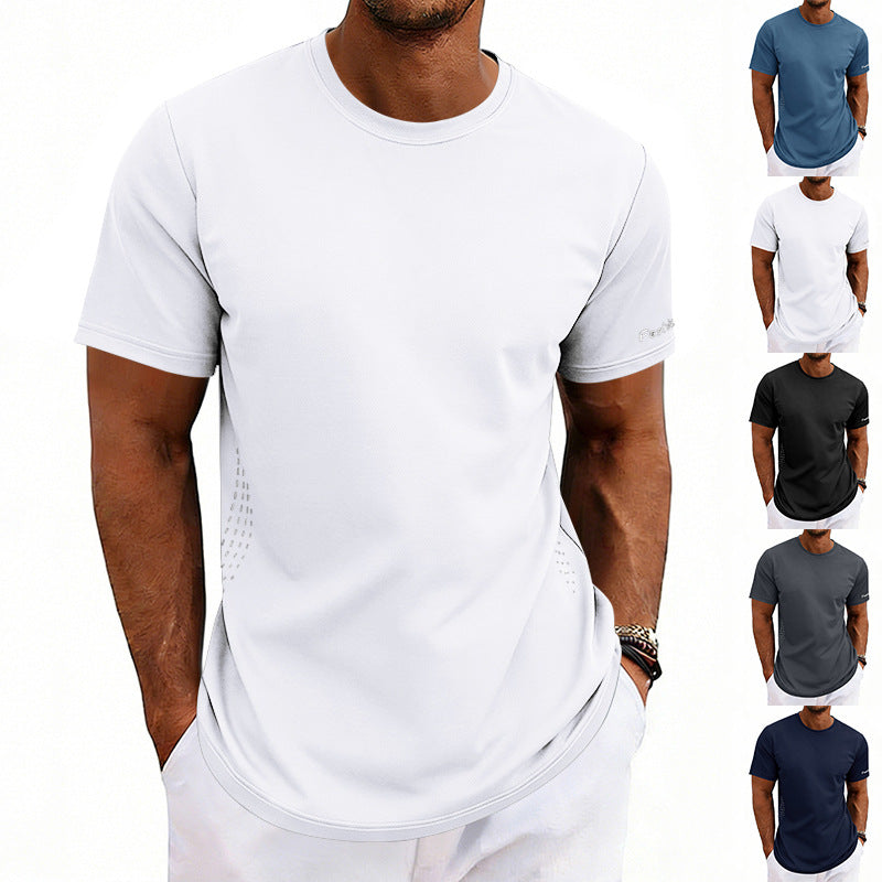 Men's Plus Size Quick Dry Athletic Crew Neck T-Shirt