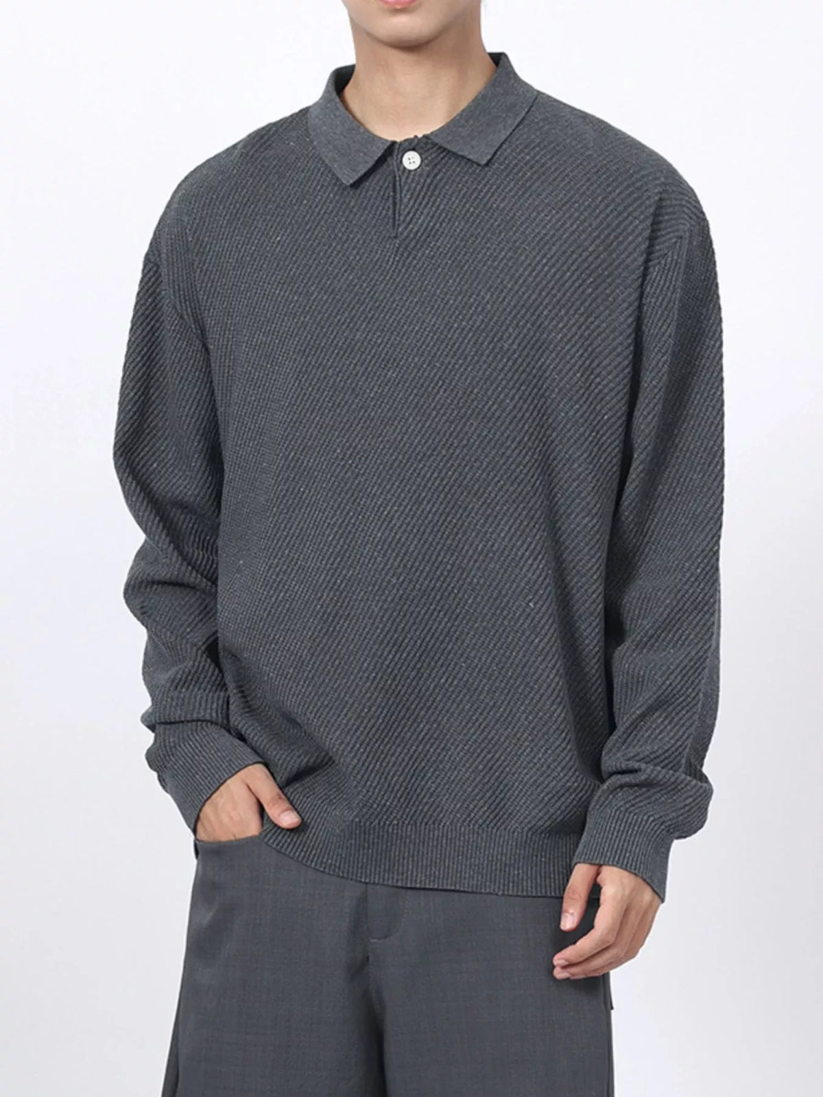 Men's Textured Long Sleeve Knit Top