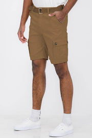 Weiv Mens Belted Cargo Shorts with Belt.