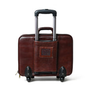 Wanderer Leather Trolly Suitcase Bag.