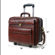 Wanderer Leather Trolly Suitcase Bag.