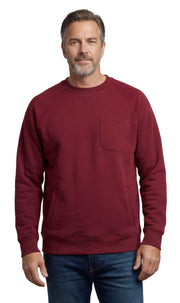 Mens 3-Pocket Fleece Sweatshirt with Raglan Seams, Chest Pocket and Tagless Neck.