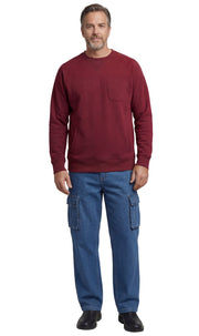 Mens 3-Pocket Fleece Sweatshirt with Raglan Seams, Chest Pocket and Tagless Neck.