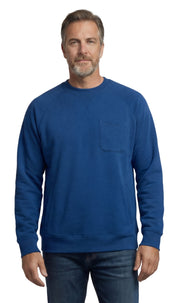 Mens 3-Pocket Fleece Sweatshirt with Raglan Seams, Chest Pocket and Tagless Neck.