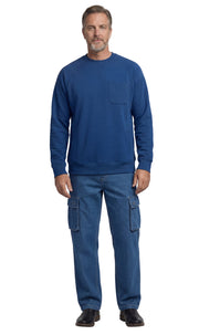 Mens 3-Pocket Fleece Sweatshirt with Raglan Seams, Chest Pocket and Tagless Neck.