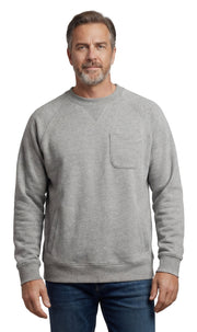 Mens 3-Pocket Fleece Sweatshirt with Raglan Seams, Chest Pocket and Tagless Neck.