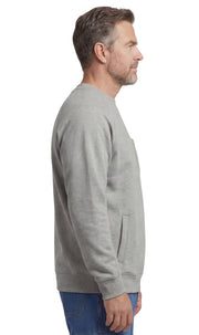 Mens 3-Pocket Fleece Sweatshirt with Raglan Seams, Chest Pocket and Tagless Neck.