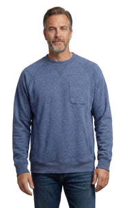 Mens 3-Pocket Fleece Sweatshirt with Raglan Seams, Chest Pocket and Tagless Neck.