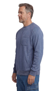 Mens 3-Pocket Fleece Sweatshirt with Raglan Seams, Chest Pocket and Tagless Neck.