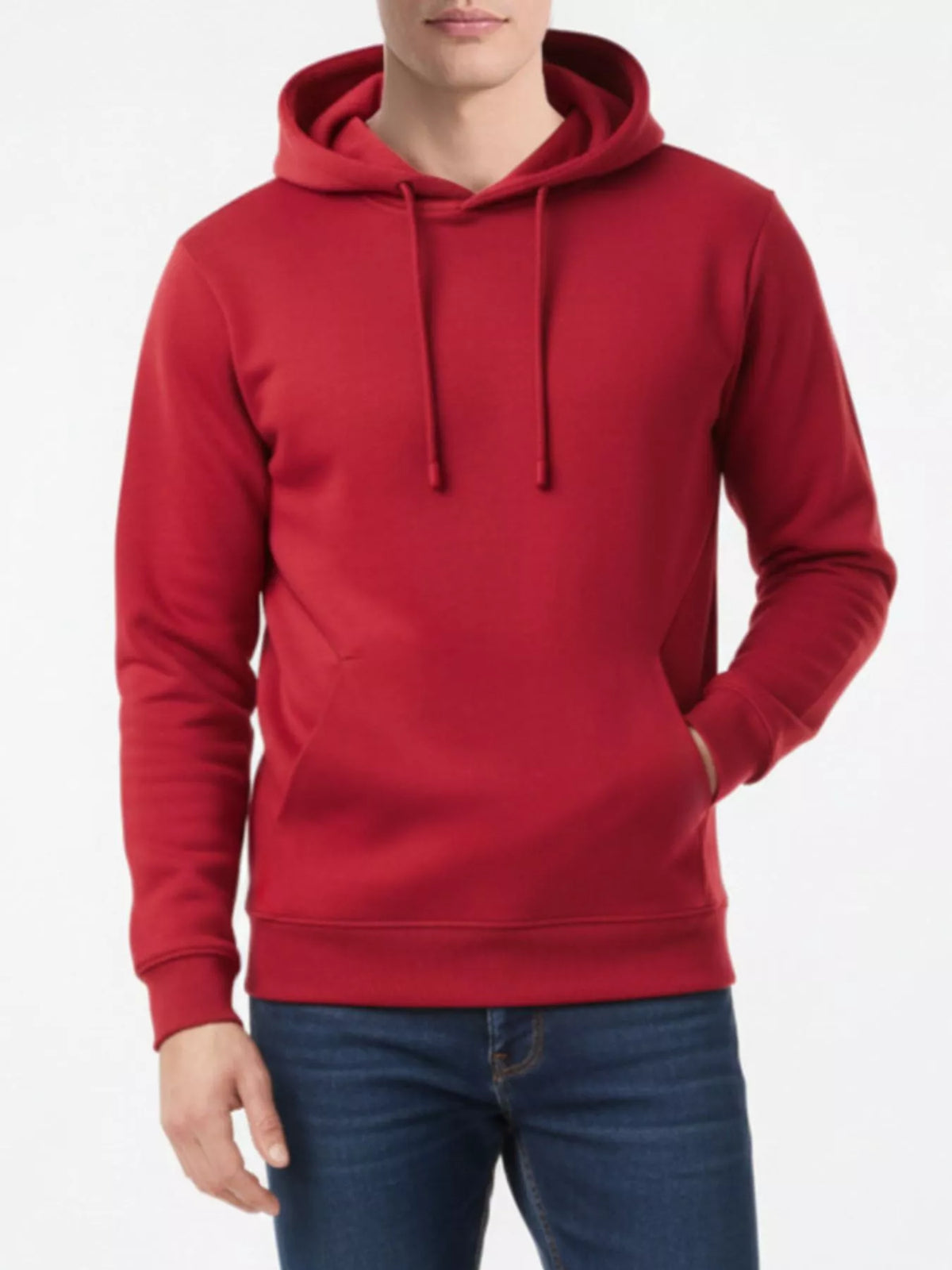 Men's Full Size Kangaroo Pocket Drawstring Hoodie Plus Size