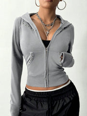 Zip-Up Long Sleeve Hoodie