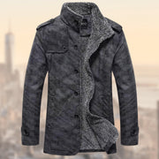 Men's Fashion Lapel Plush Leather Jacket.
