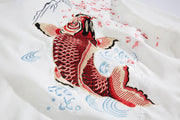 KH9197 Red Koi Embroidery Hoodie