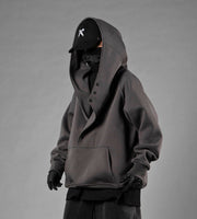 HiH38 Grey Layered Hoodie