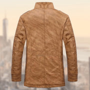 Men's Fashion Lapel Plush Leather Jacket.