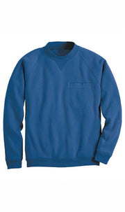 Mens 3-Pocket Fleece Sweatshirt with Raglan Seams, Chest Pocket and Tagless Neck.