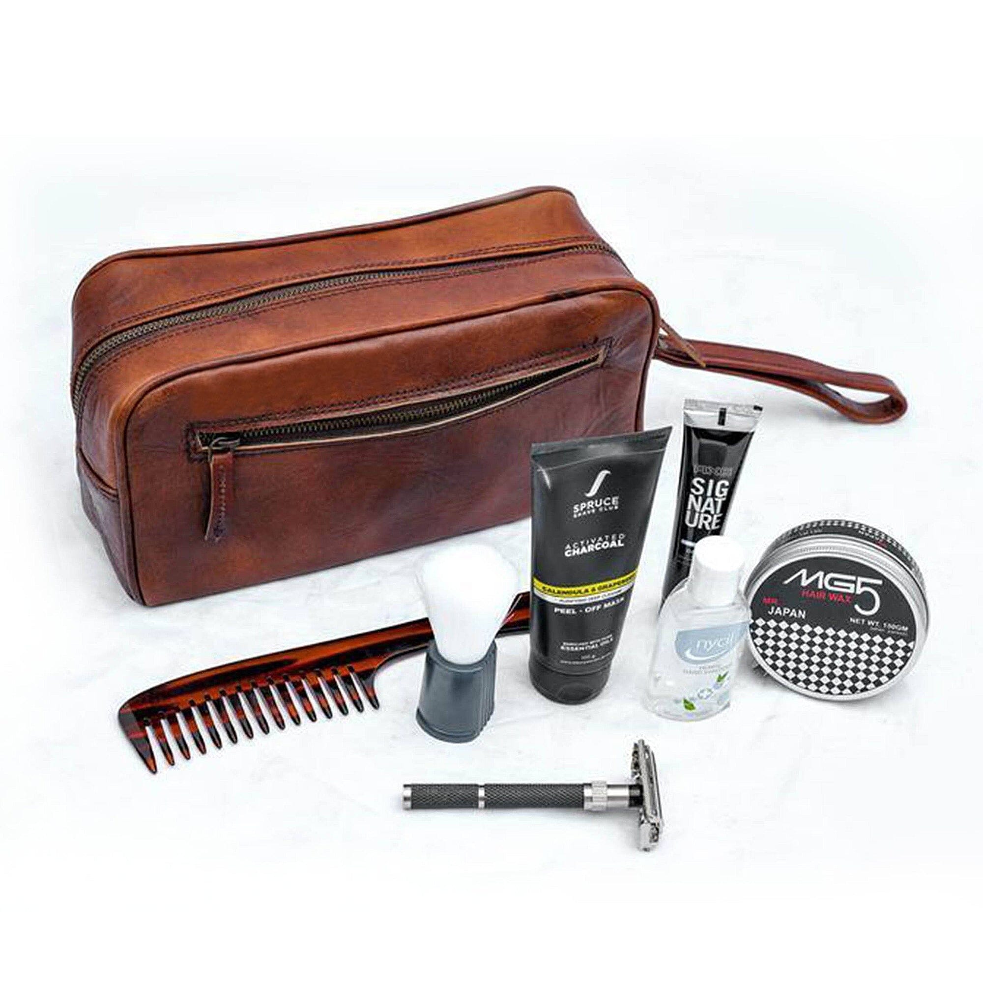 The Single Section Toiletry- Brown.