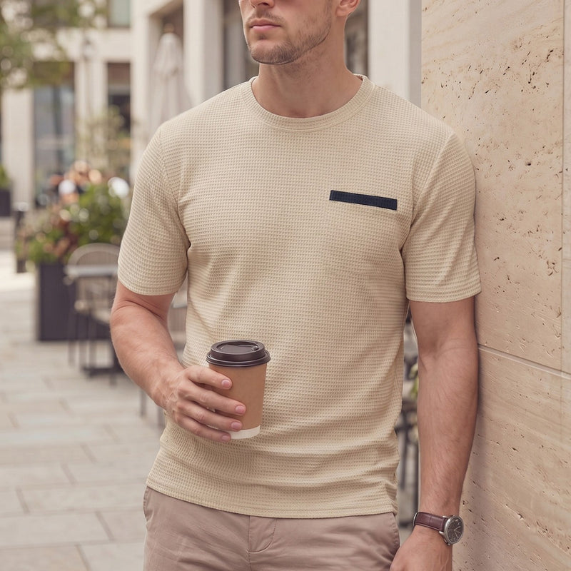 Men's Waffle Weave Crew Neck T-Shirt