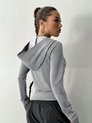 Zip-Up Long Sleeve Hoodie