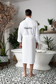 Waffle Spa Bathrobe for Men -  Absorbent, Lightweight.