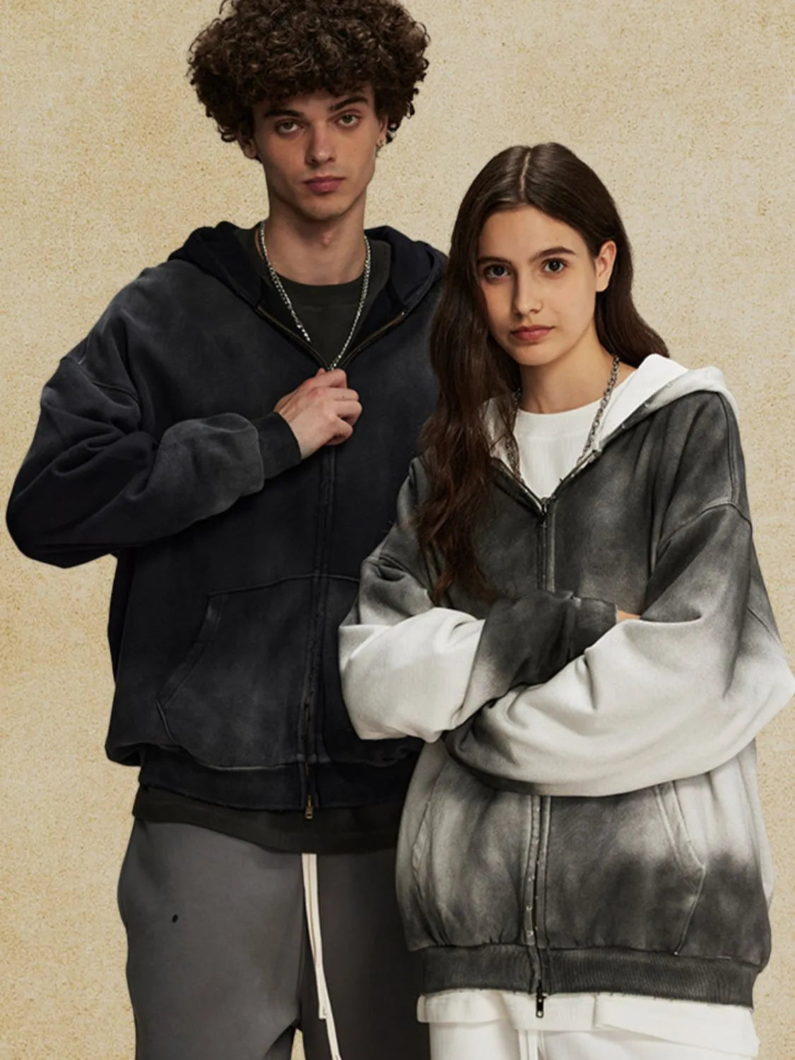 Men's Gradient Zip Up Hoodie