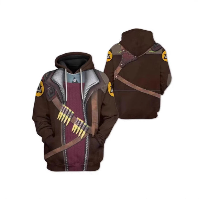 3D Pattern Hoodie Men's Casual Pullover Sweatshirt