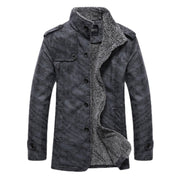 Men's Fashion Lapel Plush Leather Jacket.