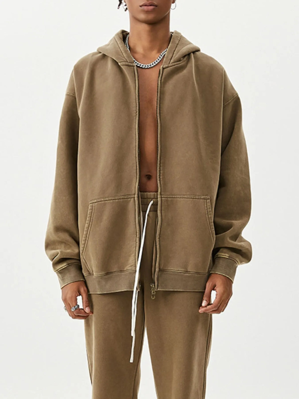 Men's Oversized Zip-Up Hoodie
