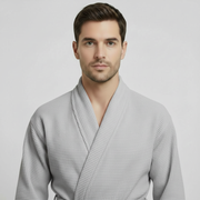 Waffle Spa Bathrobe for Men -  Absorbent, Lightweight