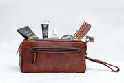 The Single Section Toiletry- Brown.