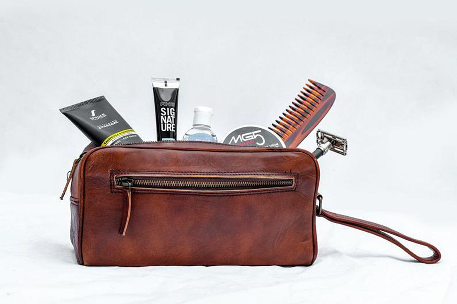 The Single Section Toiletry- Brown.