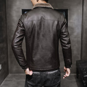 Men's Winter Leather Jacket with Fleece Lining (Single) - # BOAA131010003.