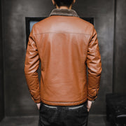 Men's Winter Leather Jacket with Fleece Lining (Single) - # BOAA131010003.