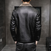 Men's Winter Leather Jacket with Fleece Lining (Single) - # BOAA131010003.